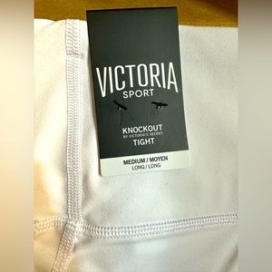 NWT - Victoria’s Secret Knockout Leggings Size Med - white w/sheer details